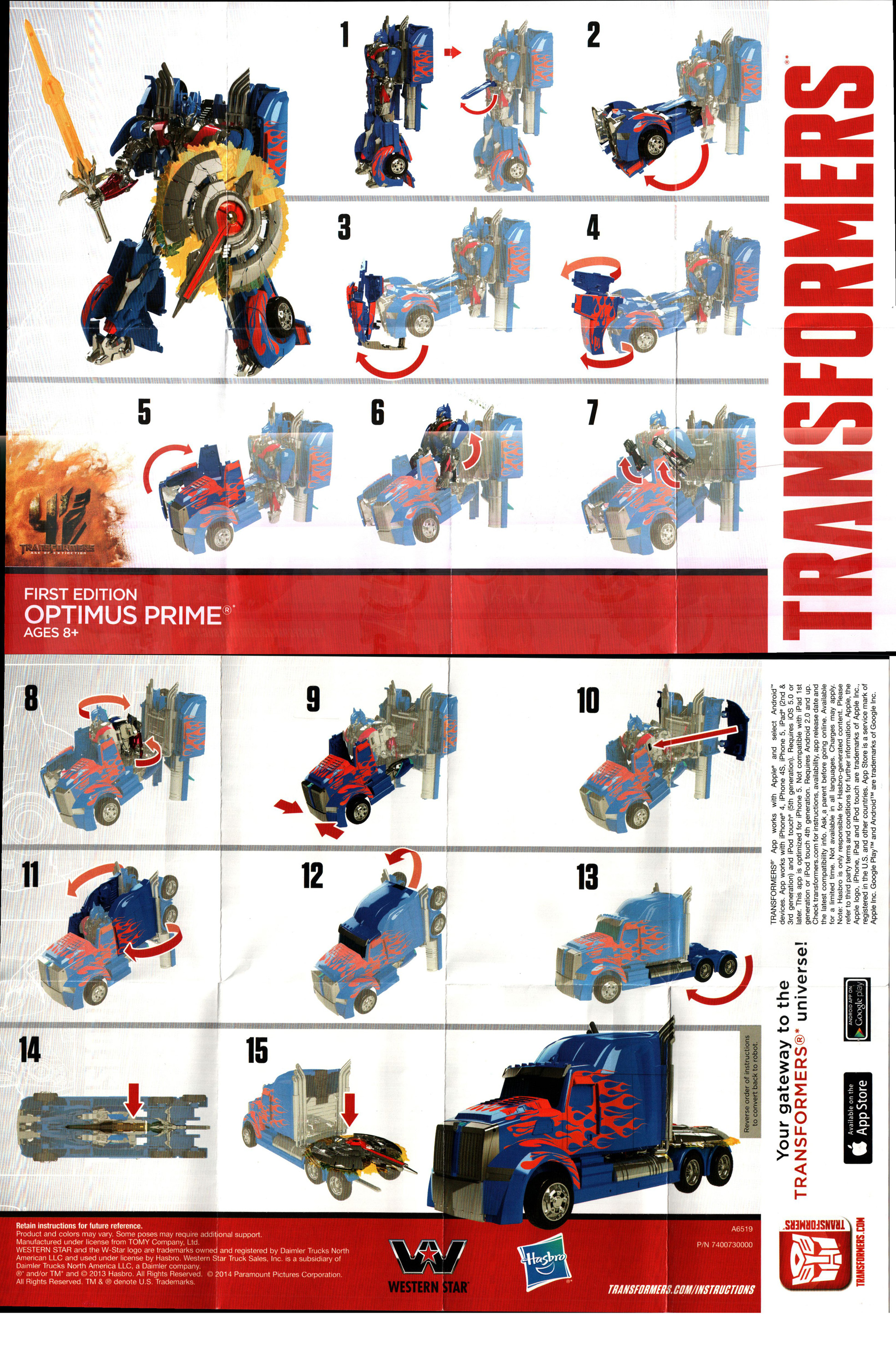 optimus prime hasbro toy instructions